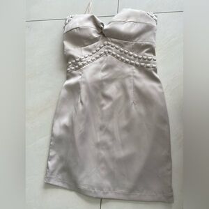 Silk cream BLACK dress size M, halter top